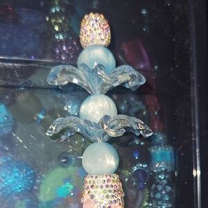 Elegant Blue and Crystal Decorative Ornament